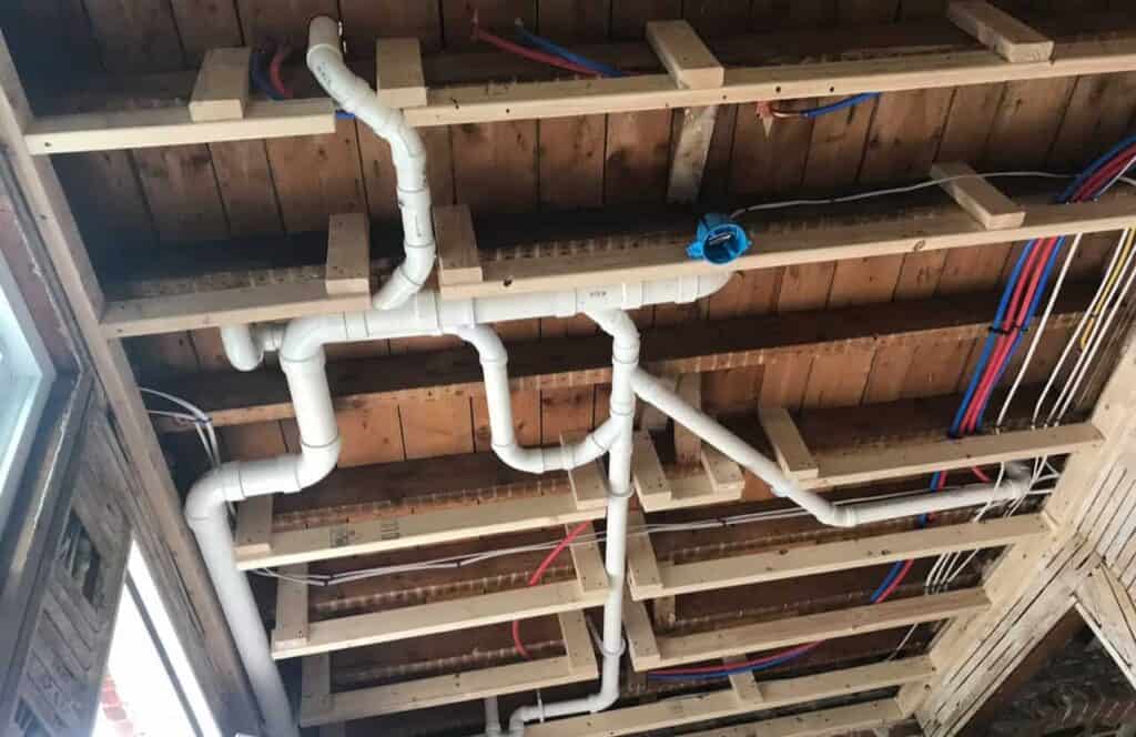 Plumbing rough-in for new construction